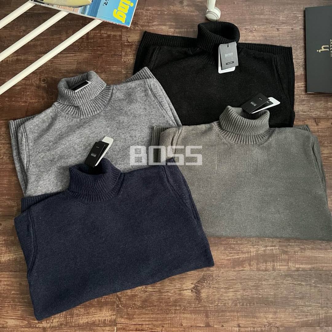 BOSS High-Neck Alpaca Sweater